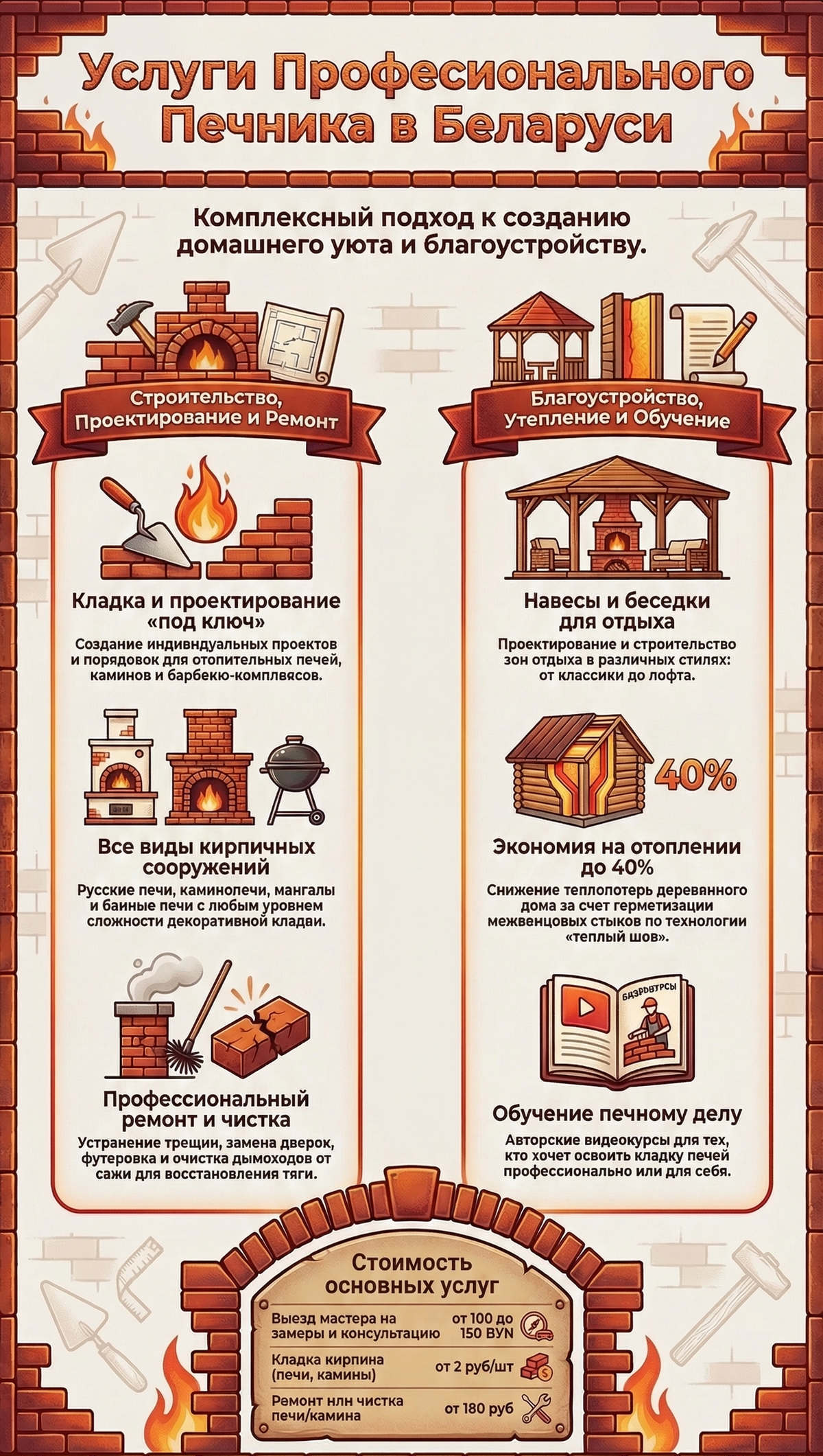 Печник Печи Камины Кладка Ремонт