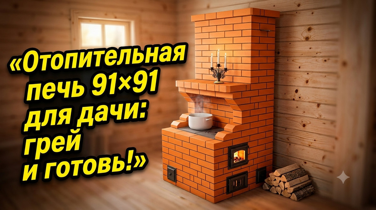 Порядовка отопительно варочной печи для дачи 91 на 91 сантиметр